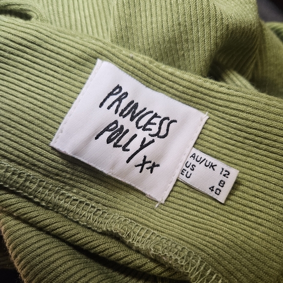 Backless Green Princess Polly Long Sleeve Crop Top - Picture 5 of 10